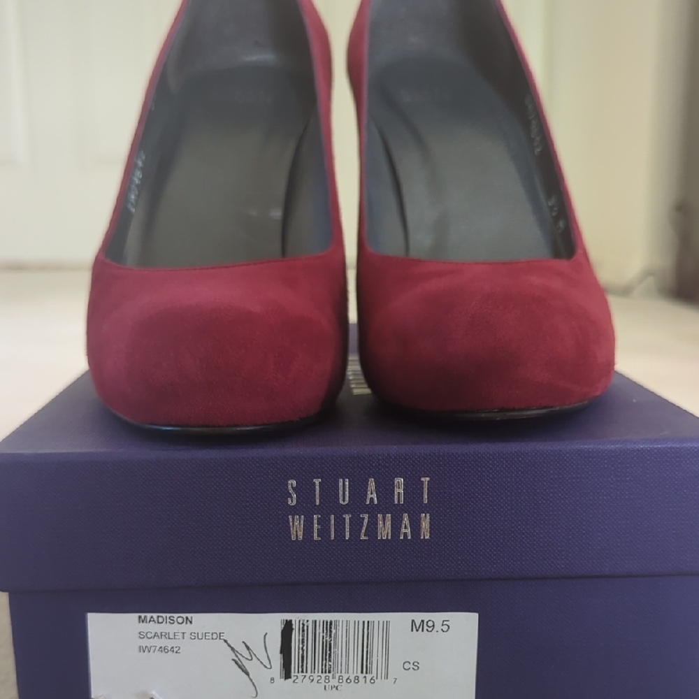 Stuart Weitzman Red Suede High Heel Pumps